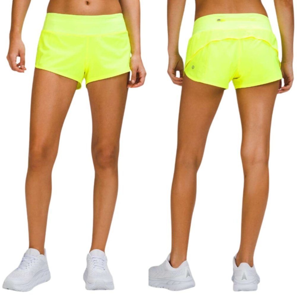 NWT Lululemon Speed Up Low Rise Short 2.5" Highlight Yellow Size 14